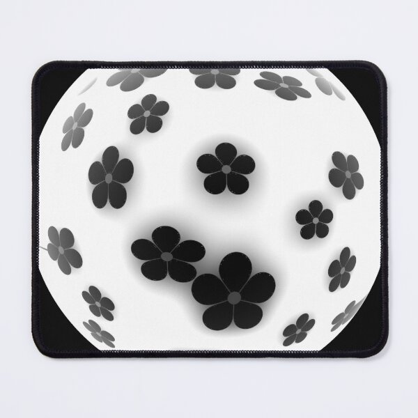 Item preview, Bright white sphere football with black flowers designed and sold by Khala.