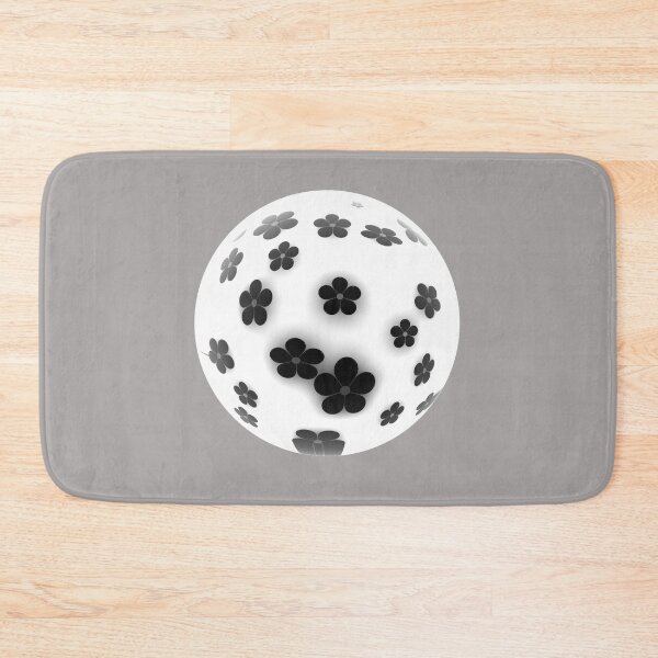 Item preview, Bright white sphere football with black flowers designed and sold by Khala.