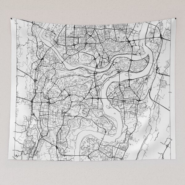 Item preview, Chongqing Map Minimal designed and sold by HubertRoguski.