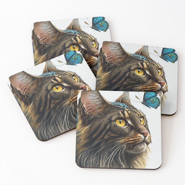 Item preview, Cat and butterfly in Ukrainian tones v2.0 designed and sold by adredn86.