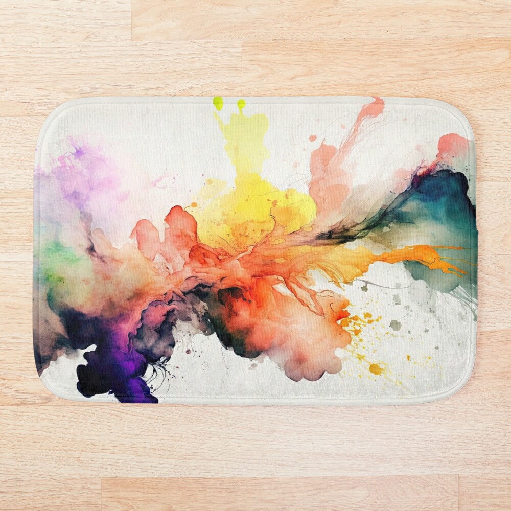 Chromatic Burst: Abstract Watercolor Ink Splash Painting | Poster