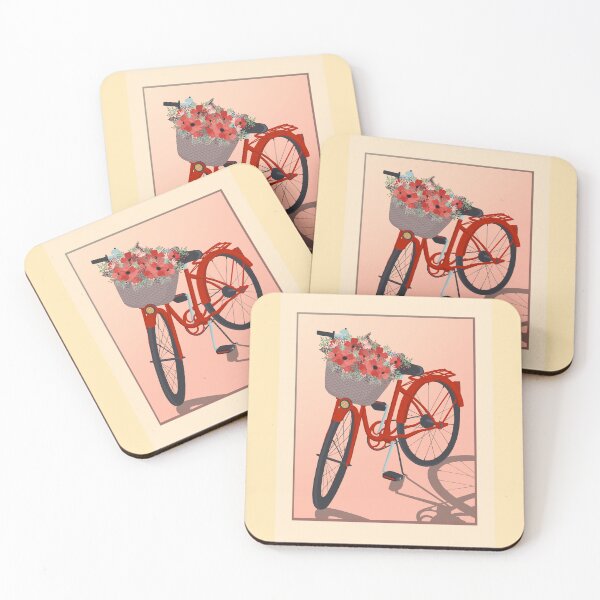 Item preview, The red bike with a flower basket just waiting for you designed and sold by marina63.