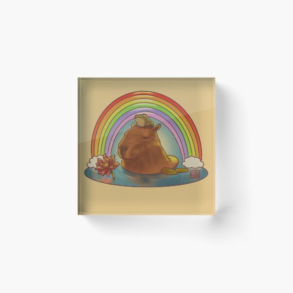 Item preview, Capybara and Frog Rainbow designed and sold by DingHuArt.