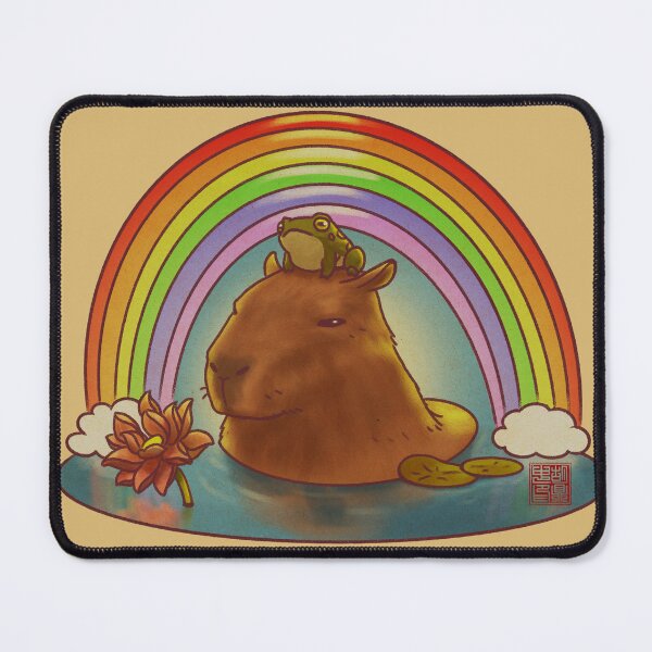 Item preview, Capybara and Frog Rainbow designed and sold by DingHuArt.
