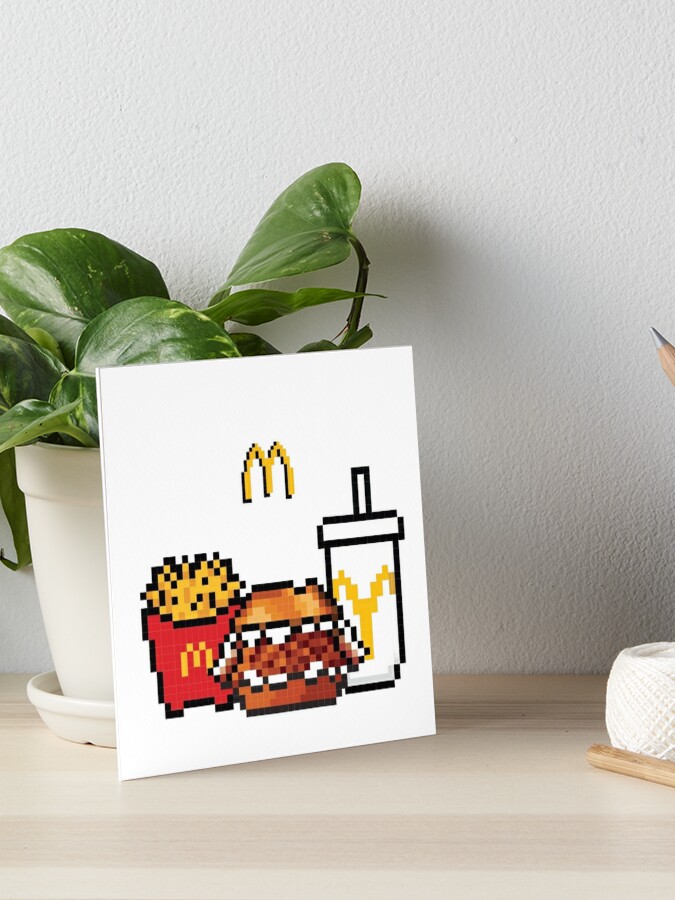 Cute McDonald's pixeled meal in collaboration with NewJeans new jeans NWJNS  mc donalds | Art Board Print