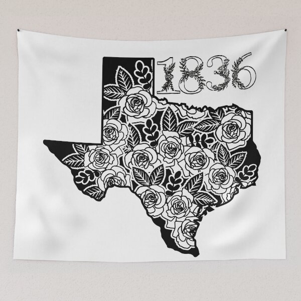 Item preview, Black and white texas flower map designed and sold by ardianSZ-studio.