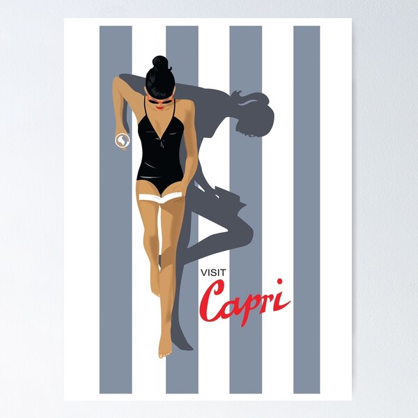 Item preview, Visit Capri, Travel Poster designed and sold by BokeeLee.