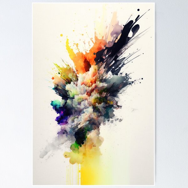 Blissful Chaos: Colorful Abstract Watercolor Painting Art Board Print for  Sale by maninthebox1