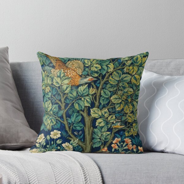 Item preview, William Morris Pheasant Woodland Scene Vintage Textile designed and sold by Pretty  Pixel.