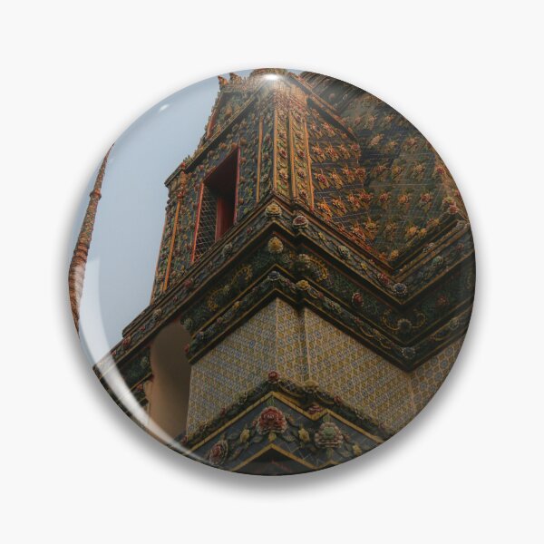 Item preview, Unusual low angle view of a Buddha pagoda against clear sky. designed and sold by kall3bu.