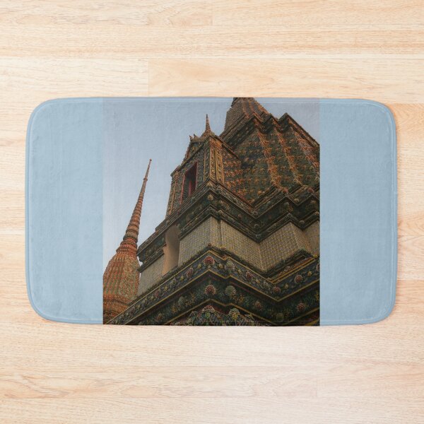 Item preview, Unusual low angle view of a Buddha pagoda against clear sky. designed and sold by kall3bu.