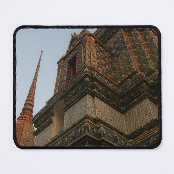 Item preview, Unusual low angle view of a Buddha pagoda against clear sky. designed and sold by kall3bu.