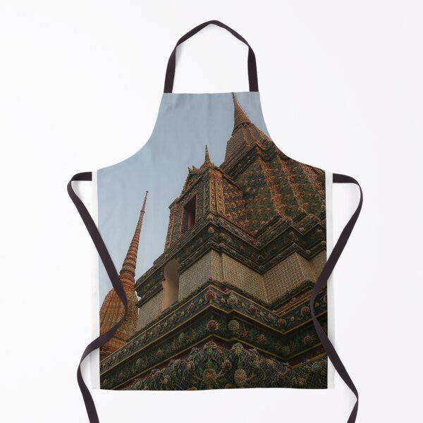 Item preview, Unusual low angle view of a Buddha pagoda against clear sky. designed and sold by kall3bu.