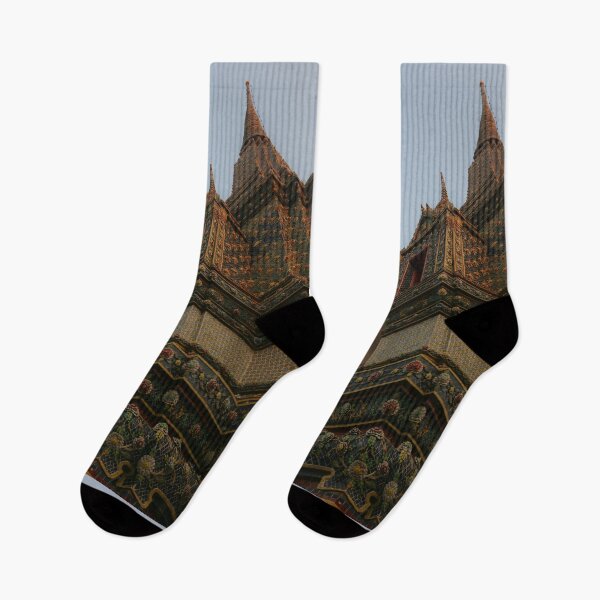 Item preview, Unusual low angle view of a Buddha pagoda against clear sky. designed and sold by kall3bu.