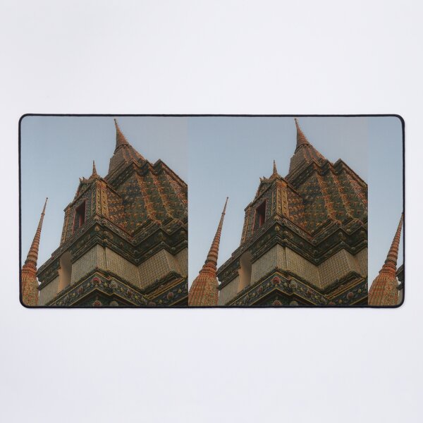 Item preview, Unusual low angle view of a Buddha pagoda against clear sky. designed and sold by kall3bu.