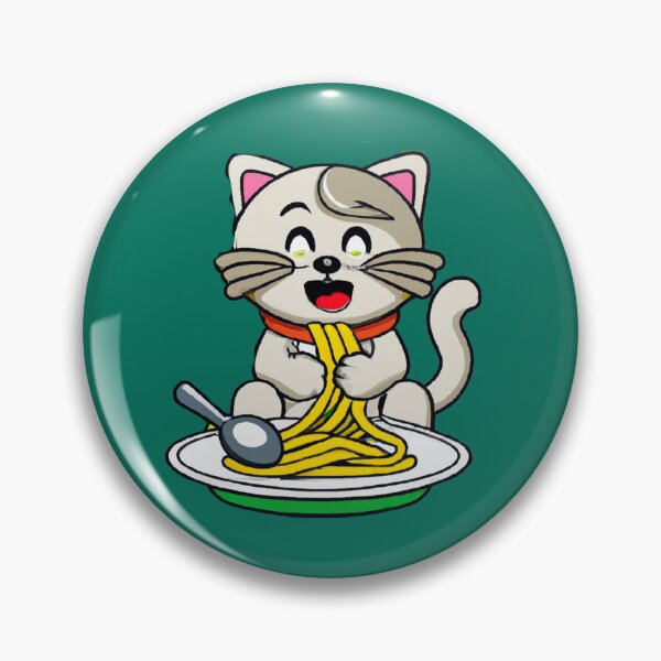 Item preview, White Cartoon Cat Eating Spaghetti designed and sold by mabdulrabn.
