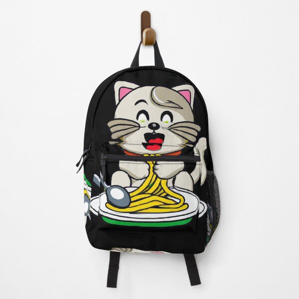 Item preview, White Cartoon Cat Eating Spaghetti designed and sold by mabdulrabn.