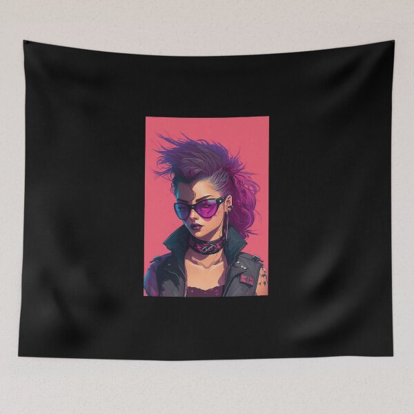 Item preview, Synthwave cyberpunk Punk Girl designed and sold by RESToRAPTOR.
