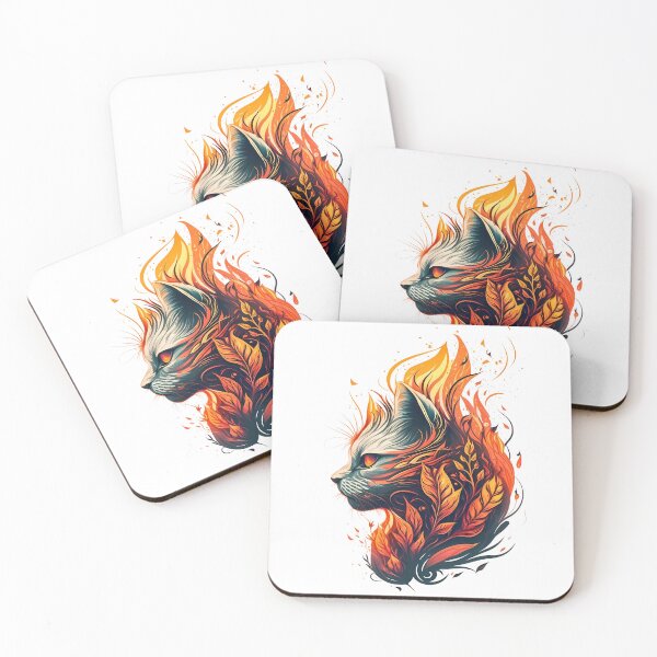 Item preview, Cat portrait on fire designed and sold by sdhg.