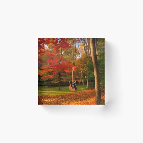 Item preview, A Fender Telecaster Guitar In The Middle Of A Forest In New England During Autumn designed and sold by MusicalArtisty.