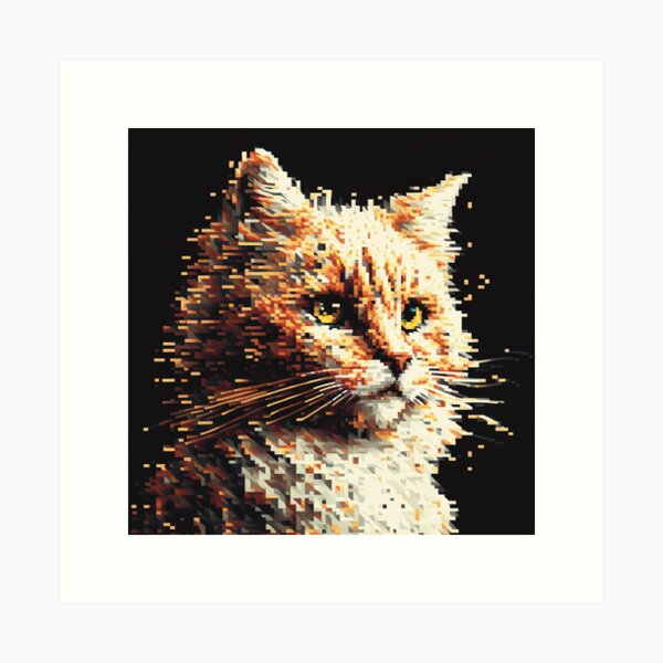 Glitch Kitten Pixel Art | Art Board Print