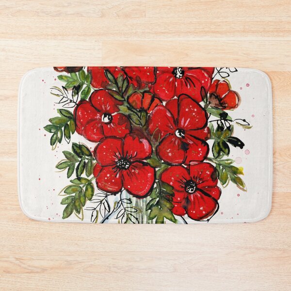 Item preview, vase with red flowers designed and sold by RanitasArt.