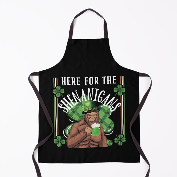 Item preview, HERE FOR THE SHENANIGANS, FUNNY IRISH SASQUATCH DRINKING GREEN BEER designed and sold by FlutteringWings.
