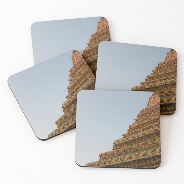 Item preview, Second unusual low angle view of a Buddha stupa against clear sky. designed and sold by kall3bu.