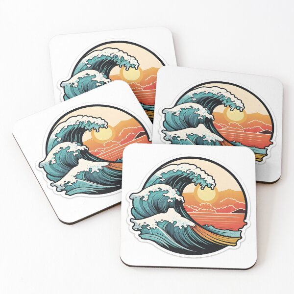 Item preview, Sea wave in sunset designed and sold by omar-sticker11.