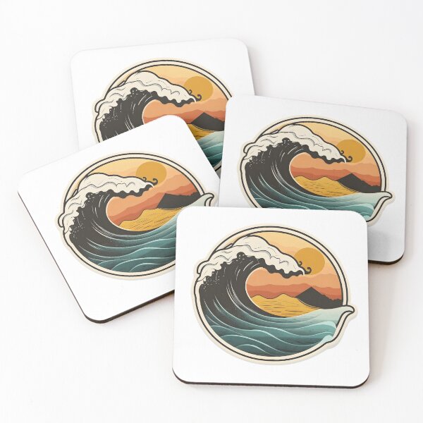 Item preview, Sea wave in sunset designed and sold by omar-sticker11.