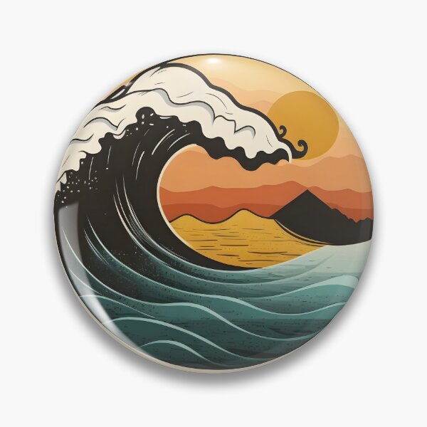 Item preview, Sea wave in sunset designed and sold by omar-sticker11.