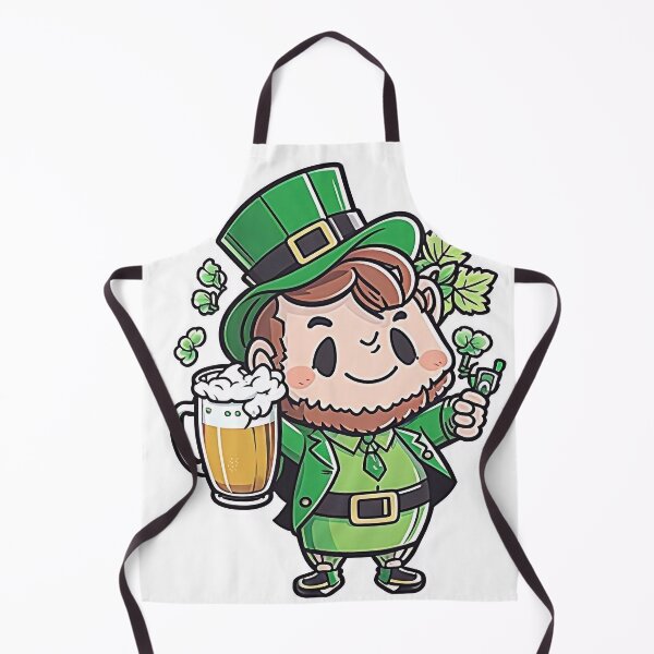 Artikelvorschau, Irischer Leprechaun hält ein Glas frisches Guinness entworfen und verkauft von knuppify.