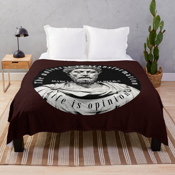 Item preview, Marcus Aurelius portrait and quote: The universe is transformation life is opinion designed and sold by artbleed.