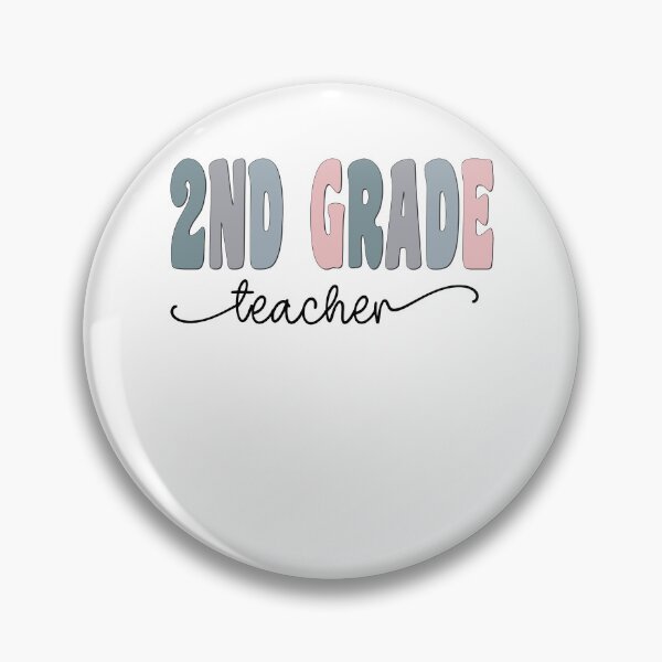 Item preview, 2nd Grade Teacher Pastel Funky Retro Script Design designed and sold by mysticblvd.