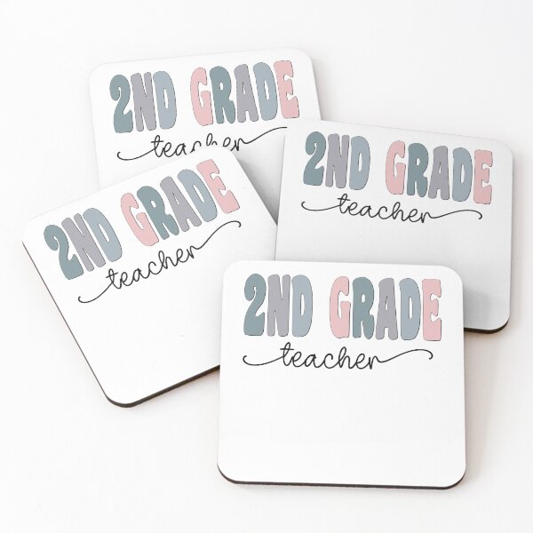 Item preview, 2nd Grade Teacher Pastel Funky Retro Script Design designed and sold by mysticblvd.