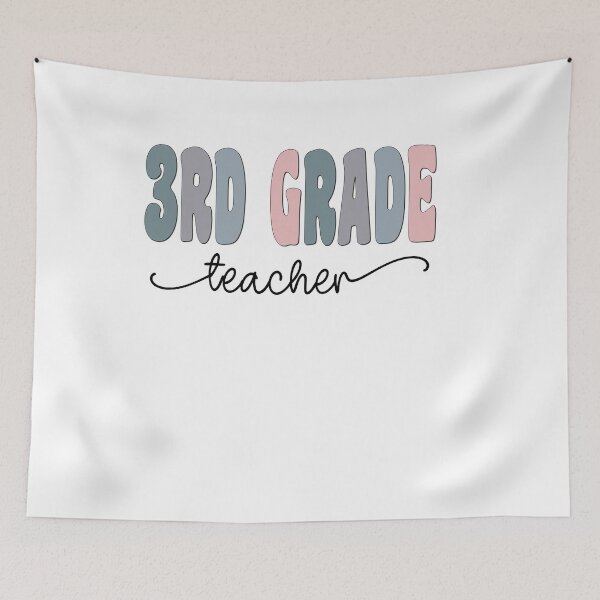 Item preview, 3rd Grade Teacher Pastel Funky Retro Script Design designed and sold by mysticblvd.