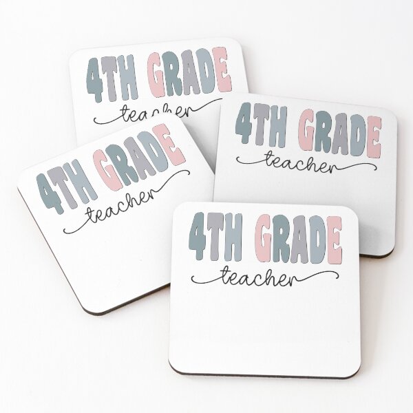 Item preview, 4th Grade Teacher Pastel Funky Retro Script Design designed and sold by mysticblvd.