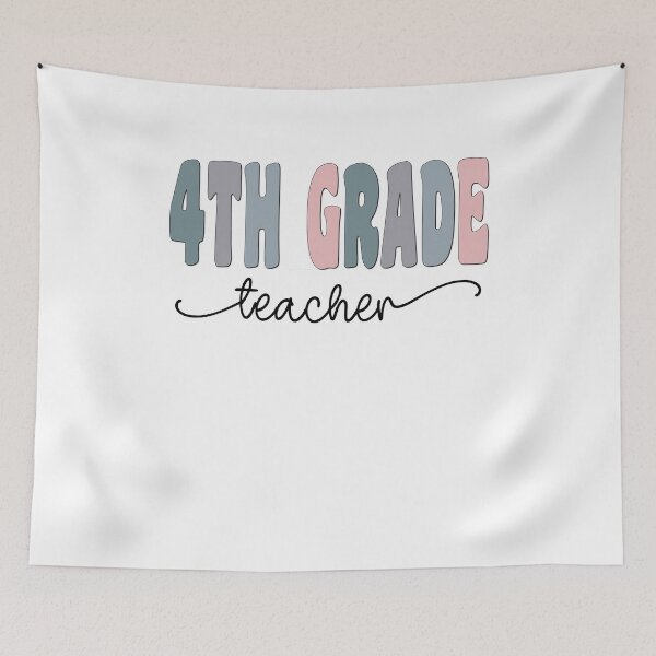 Item preview, 4th Grade Teacher Pastel Funky Retro Script Design designed and sold by mysticblvd.