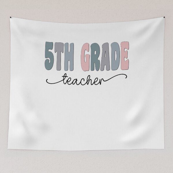 Item preview, 5th Grade Teacher Pastel Funky Retro Script Design designed and sold by mysticblvd.