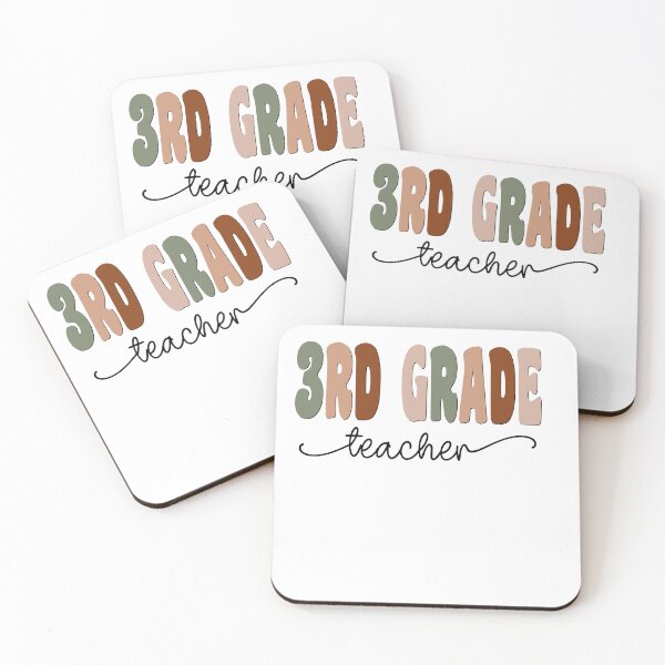 Item preview, 3rd Grade Teacher Boho Retro Script Design designed and sold by mysticblvd.