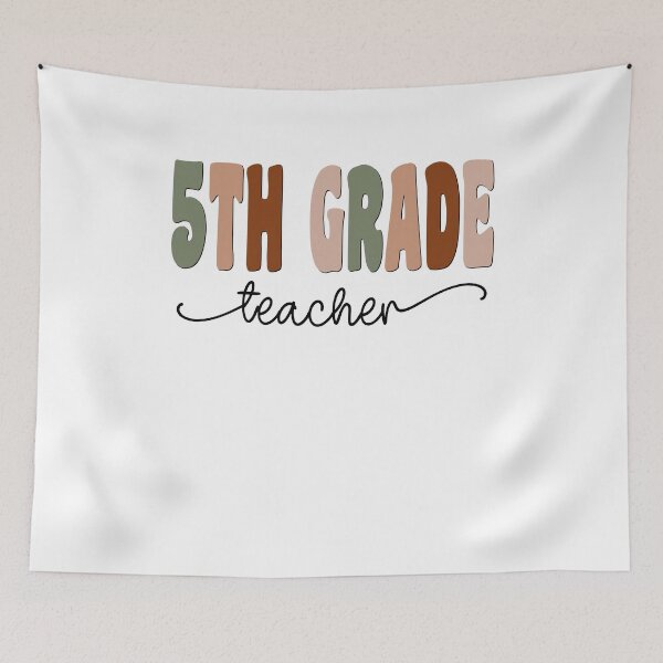 Item preview, 5th Grade Teacher Boho Retro Script Design designed and sold by mysticblvd.