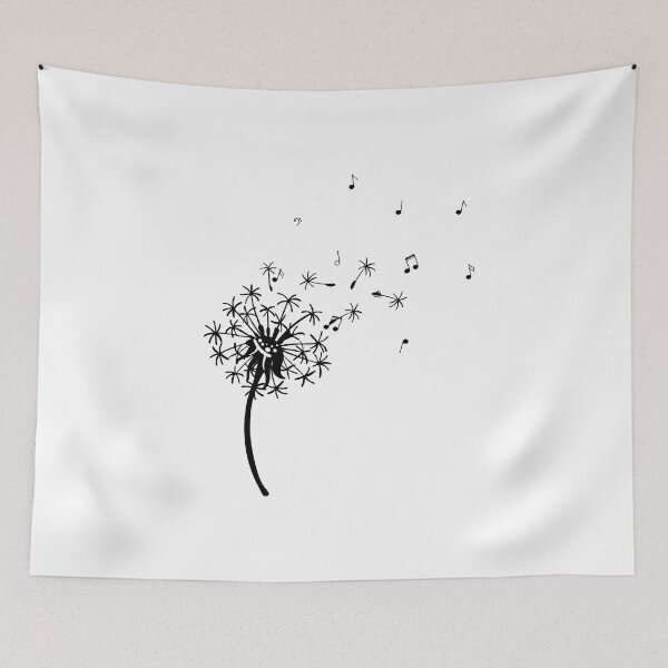 Item preview, Dandelion Musical Notes Seeds Flying In The Wind designed and sold by SiYDesigns.