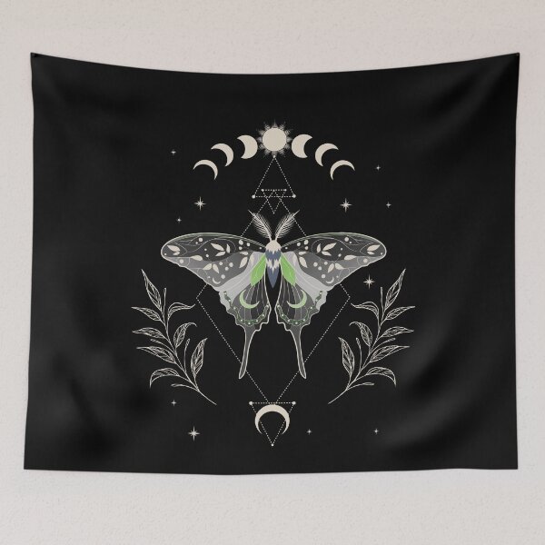 Item preview, Agender Luna Moth Celestial Cottagecore LGBT Pride Flag designed and sold by Clara Hollins.