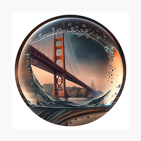 Golden Gate Dew Drop Photographic Print