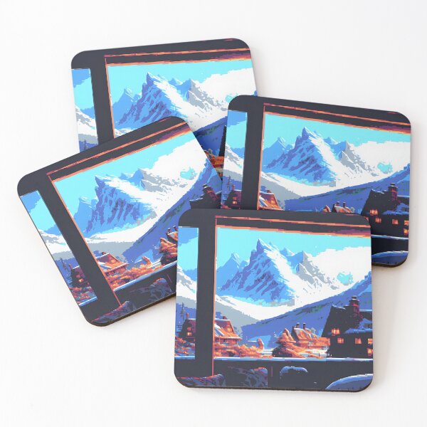 Item preview, Snowy Mountains Pixel Art designed and sold by Recedia.