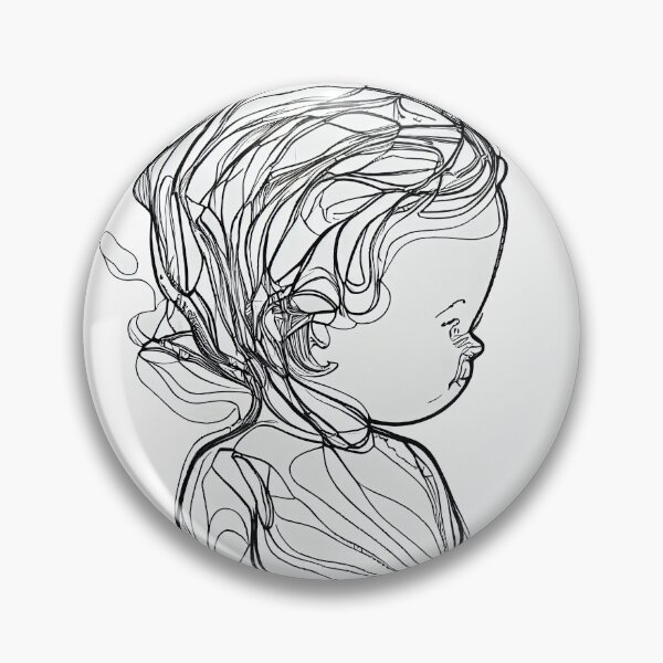 Artikelvorschau, Modern Line Art of a Child for Tshirt, Wall Decor, and Sticker entworfen und verkauft von DafGole.