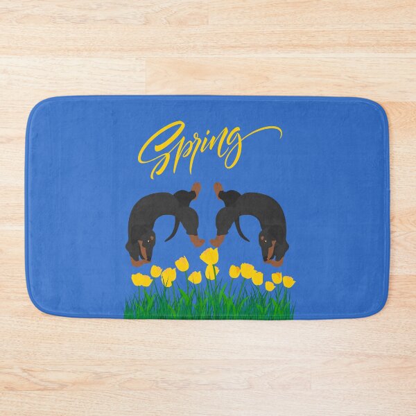 Item preview, Dachshund Dog with Tulip Flowers and Spring Sign designed and sold by SeasonalDogs.