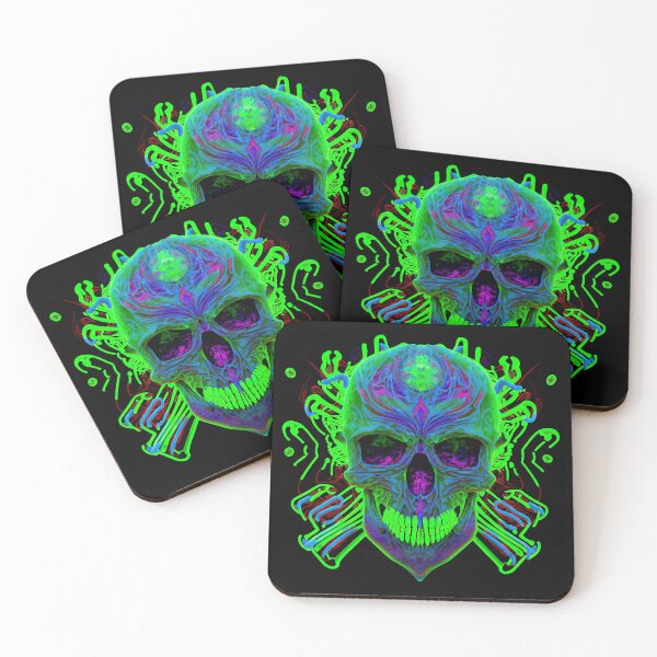 Item preview, Neon glowing skull designed and sold by folskullyz.