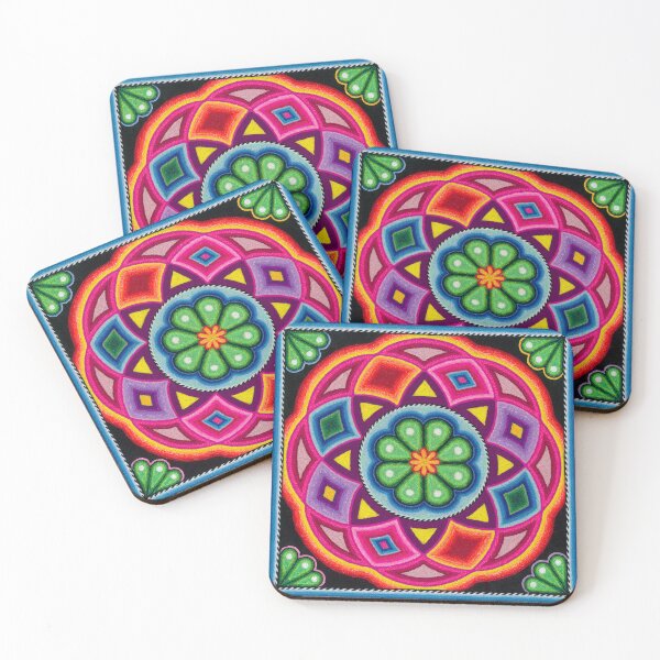 Item preview, Mandala with hikuri huichol cactus designed and sold by aramara-huichol.