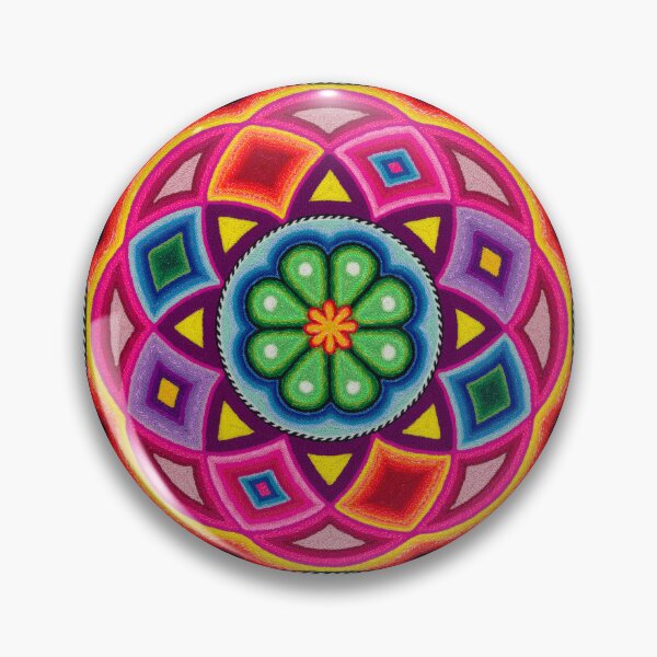 Item preview, Mandala with hikuri huichol cactus designed and sold by aramara-huichol.